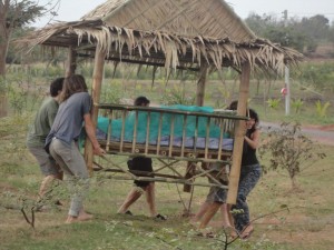 Team building and bungalow moving