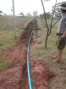 Trench for water line to Sala