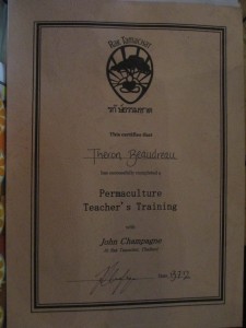 John Champagne Teacher Training Certificate